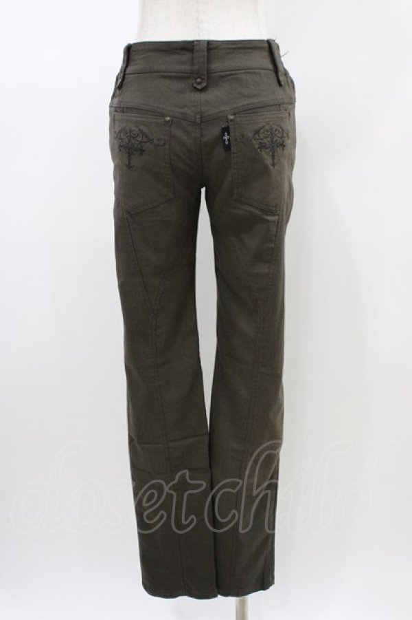 画像2: Ozz Croce / 刺繍ポケットパンツ  カーキ H-26-01-13-1008-OO-PA-KB-ZH (2)