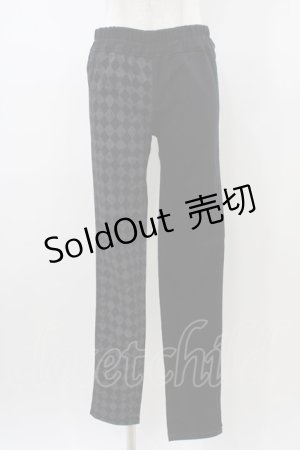 画像: ALGONQUINS / プリント切替パンツ  ブラック×グレー H-26-01-13-1009-AL-PA-KB-ZH