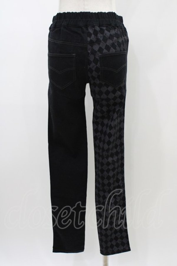 画像2: ALGONQUINS / プリント切替パンツ  ブラック×グレー H-26-01-13-1009-AL-PA-KB-ZH (2)