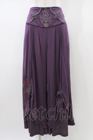 画像: Ozz oneste / 和チャイナワイドパンツ  パープル H-26-01-13-1010-OO-PA-KB-ZH