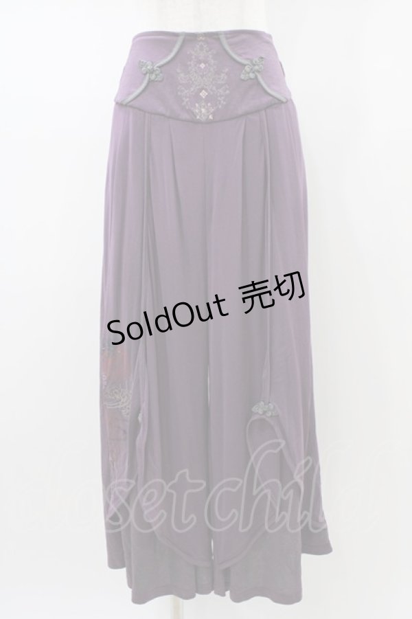 画像1: Ozz oneste / 和チャイナワイドパンツ  パープル H-26-01-13-1010-OO-PA-KB-ZH (1)