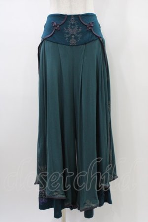 画像: Ozz oneste / 和チャイナワイドパンツ  グリーン H-26-01-13-1012-OO-PA-KB-ZH