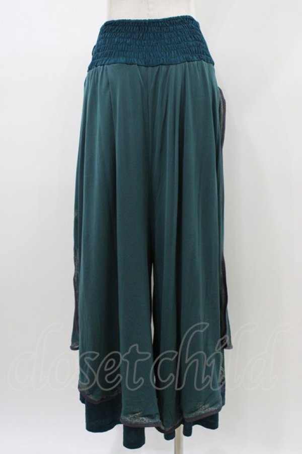 画像2: Ozz oneste / 和チャイナワイドパンツ  グリーン H-26-01-13-1012-OO-PA-KB-ZH (2)