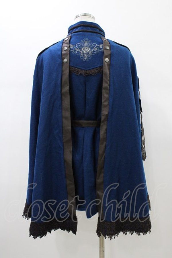 画像2: Ozz oneste / レイヤード風ケープコート  ブルー H-26-01-13-1015-OO-CO-KB-ZH (2)