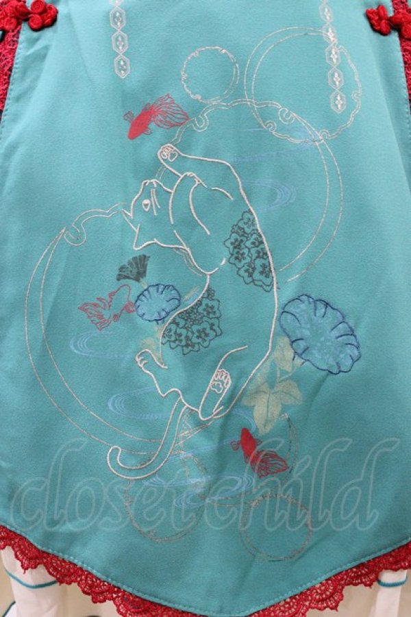 画像5: Ozz oneste / 猫遊びスカート  グリーン H-26-01-13-1017-OO-SK-KB-ZH (5)