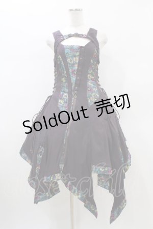 画像: Ozz oneste / ジャガード切替ベストワンピース  パープル H-26-01-13-1019-OO-OP-KB-ZH