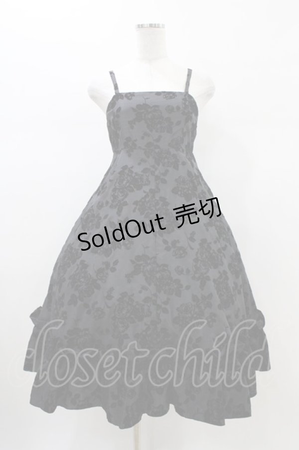 画像1: MIHO MATSUDA / ローズフロッキーワンピース  ブラック H-26-01-13-1021-GO-OP-KB-ZH (1)