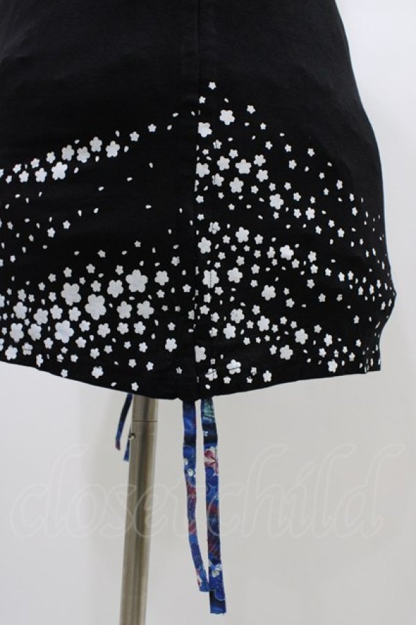 画像3: gouk / サイドギャザーシャーリングワンピース  黒×青 H-26-01-13-1023-GO-OP-KB-ZH (3)