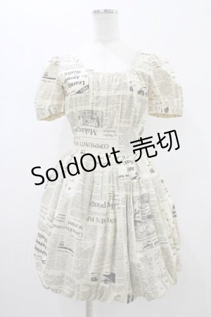 画像: pays des fees  / 新聞紙バルーンワンピース 7号 アイボリー H-26-01-13-1025-PU-OP-KB-ZH