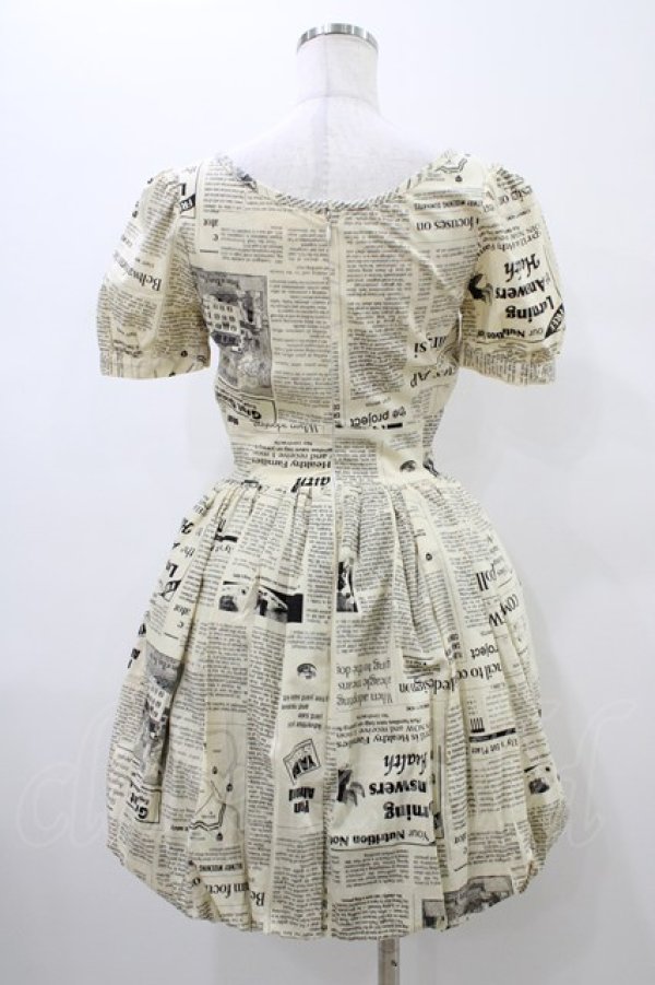画像2: pays des fees  / 新聞紙バルーンワンピース 7号 アイボリー H-26-01-13-1025-PU-OP-KB-ZH (2)