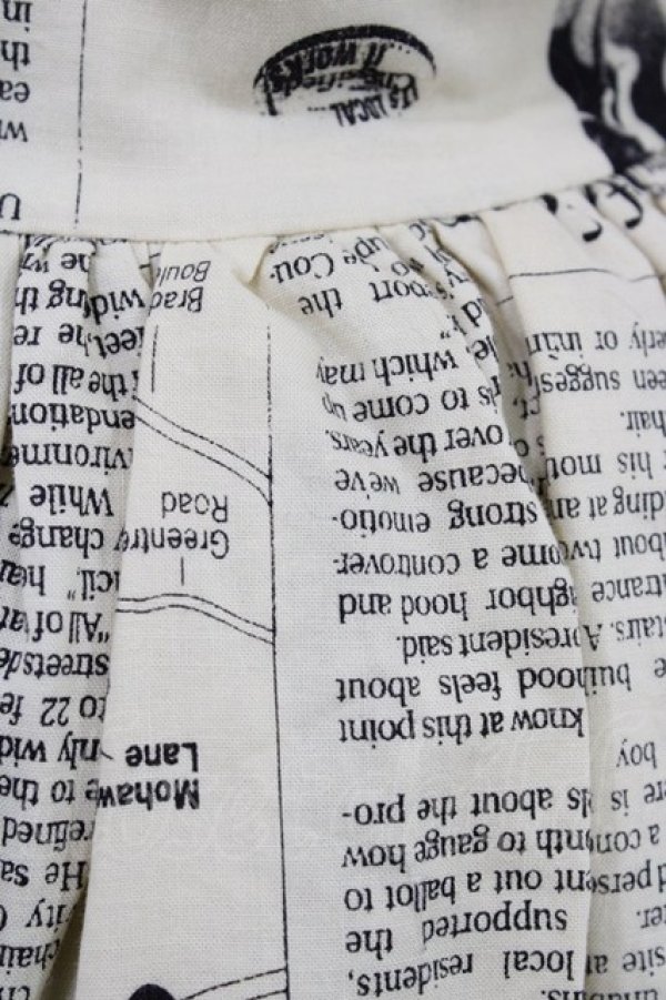 画像3: pays des fees  / 新聞紙バルーンワンピース 7号 アイボリー H-26-01-13-1025-PU-OP-KB-ZH (3)