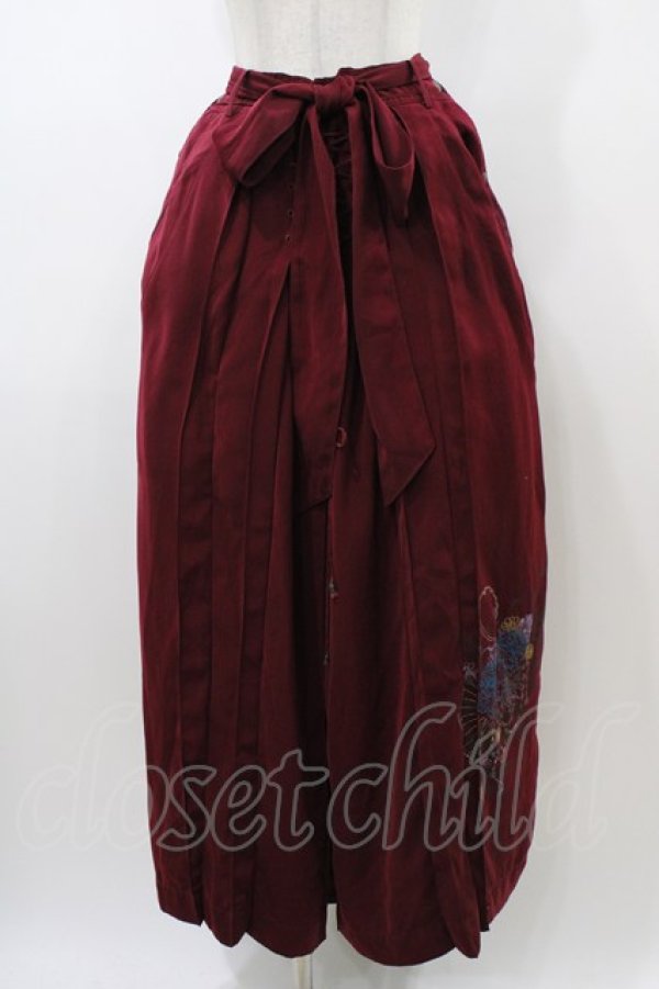 画像1: Ozz oneste / 刺繍袴スカート  エンジ H-26-01-13-1028-OO-SK-KB-ZH (1)