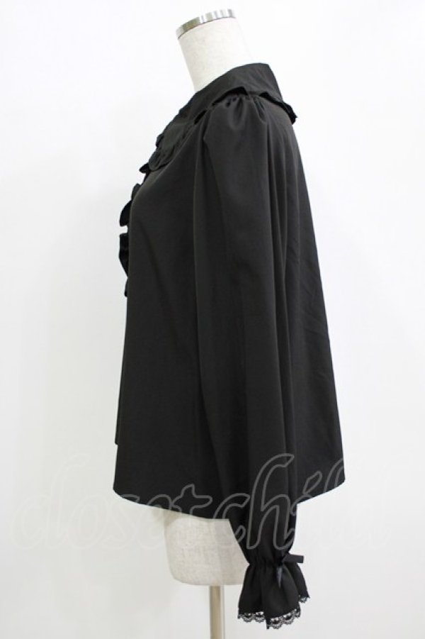 画像2: m petit by misako / AM マルエリフリルブラウス M ブラック H-26-01-13-049-LO-BL-NS-ZH (2)