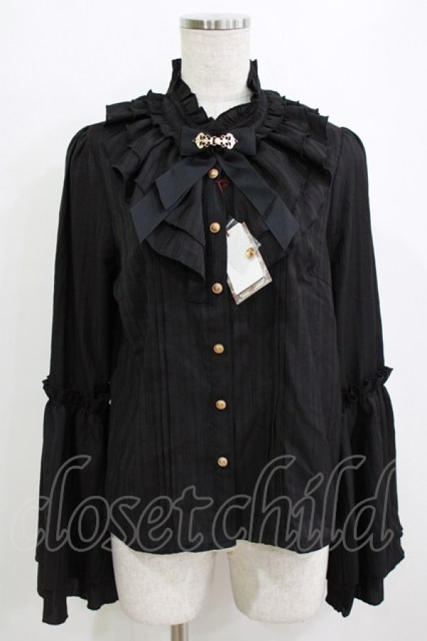 画像1: Amavel / アンティークバックルフレアスリーブブラウス Free ブラック H-26-01-13-051-CA-BL-NS-ZH (1)