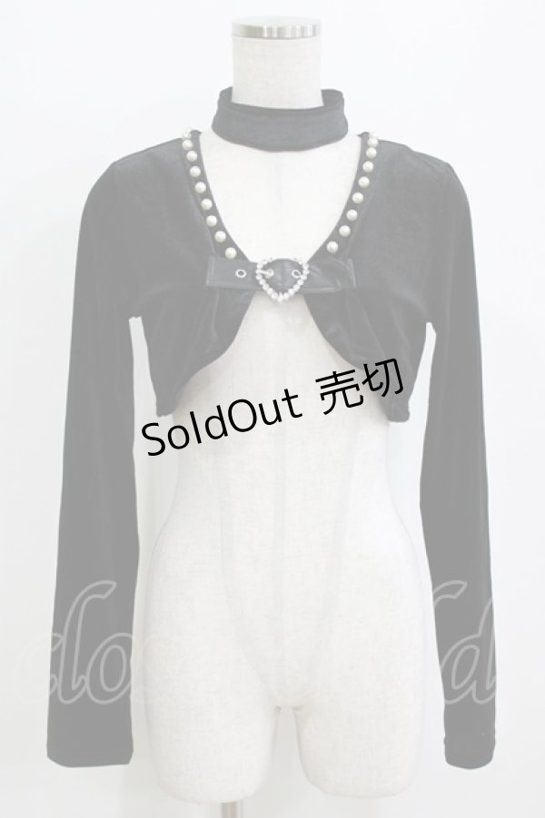 画像1: Ank Rouge / チョーカー付きハートベルトカーデ M ブラック H-26-01-13-053-CA-TO-NS-ZH (1)