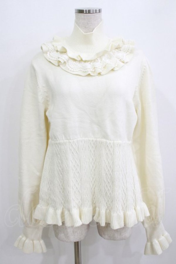 画像1: Hoshibako Works / タートルネックフリルニット Free オフ H-26-01-13-056-LO-TO-NS-ZH (1)