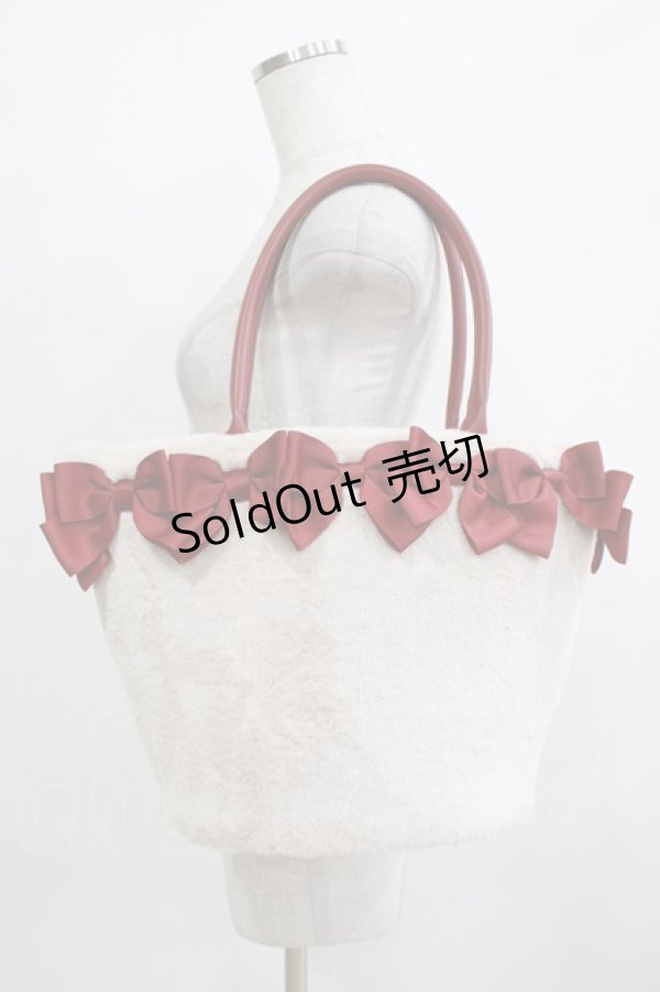 画像1: m petit by misako / NINA'Sコラボ リボンファーバッグ  レッド H-26-01-13-062-LO-BG-NS-ZH (1)