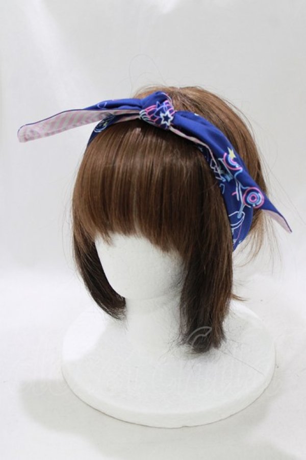 画像1: Angelic Pretty / Neon Star Dinerヘアバンド  ネイビー H-26-01-13-079-AP-AC-NS-ZH (1)