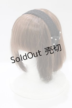 画像: m petit by misako / リボンパールレースカチューシャ  ブラック H-26-01-13-082-LO-AC-NS-ZH