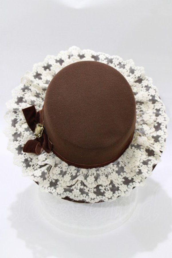 画像2: axes femme / カメオリボン付きカンカン帽  ブラウン H-26-01-13-083-AX-AC-NS-ZH (2)