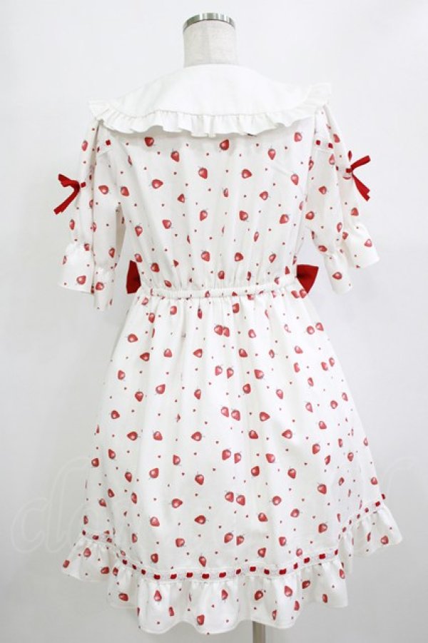 画像3: DearMyLove / 選べる無地orいちご柄ロリータワンピース M オフ H-26-01-13-012-EL-OP-NS-ZH (3)