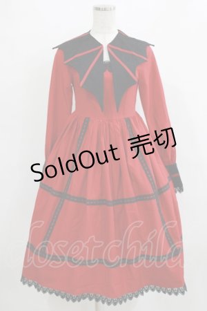 画像: SOUFFLESONG（海外ロリータブランド） / 付け襟付きワンピース S レッド H-26-01-13-002-EL-OP-NS-ZH