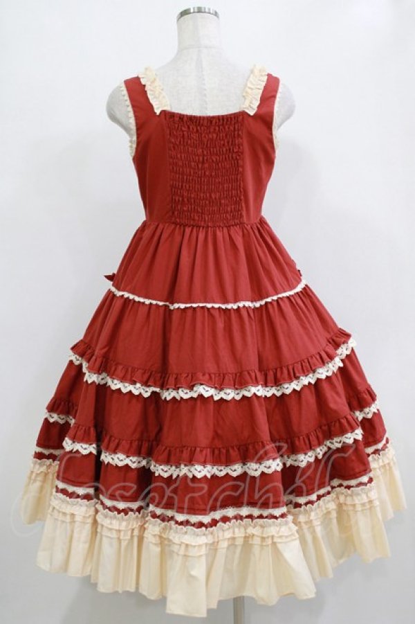 画像3: To Alice / アリスフリルジャンパースカート S レッド H-26-01-13-016-LO-OP-NS-ZH (3)