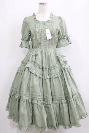 画像: Chalmiere / フリルロングワンピース M グリーン H-26-01-13-018-PU-OP-NS-ZH