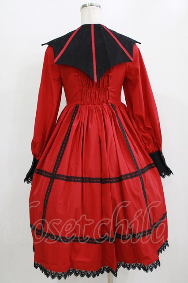 画像3: SOUFFLESONG（海外ロリータブランド） / 付け襟付きワンピース S レッド H-26-01-13-002-EL-OP-NS-ZH (3)