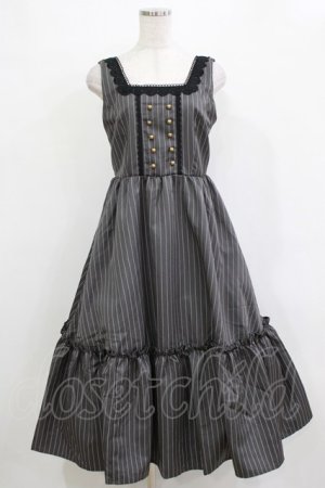 画像: m petit by misako / TT*AOKストライプジャンパースカート M グレー H-26-01-13-020-LO-OP-NS-ZH