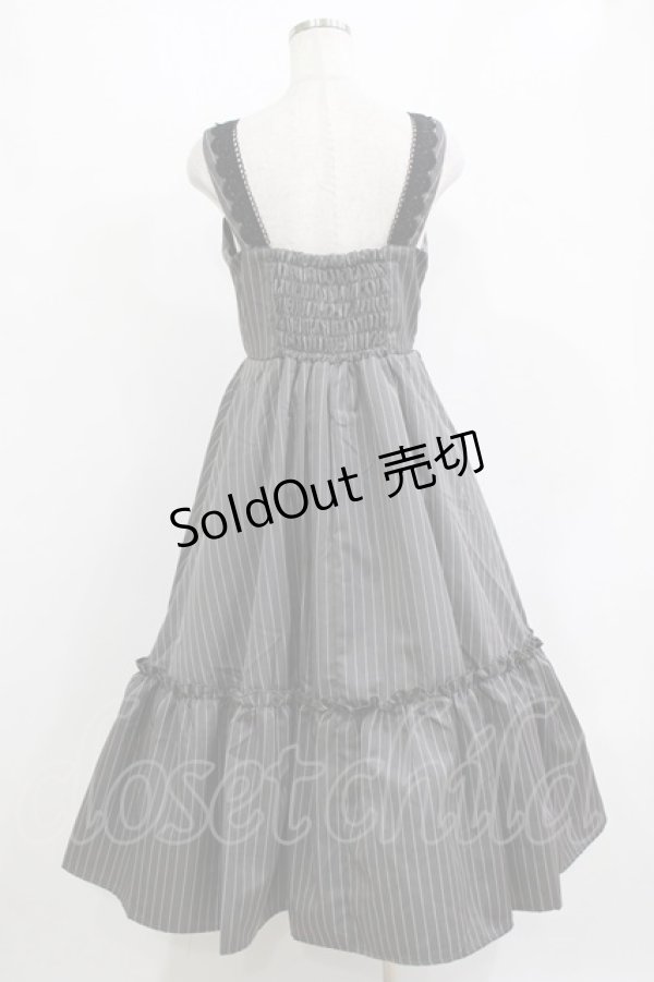 画像3: m petit by misako / TT*AOKストライプジャンパースカート M グレー H-26-01-13-020-LO-OP-NS-ZH (3)