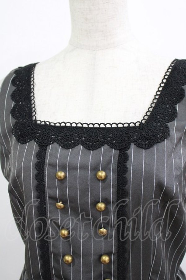 画像4: m petit by misako / TT*AOKストライプジャンパースカート M グレー H-26-01-13-020-LO-OP-NS-ZH (4)