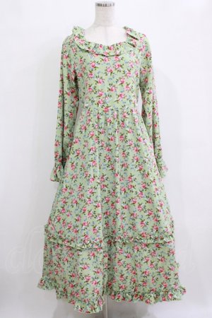 画像: FLC / 星名桜子/2WAY花柄フリルワンピース M グリーン H-26-01-13-021-LO-OP-NS-ZH