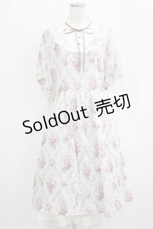 画像: axes femme / アイビーローズ柄ワンピース M オフ H-26-01-13-022-AX-OP-NS-ZH