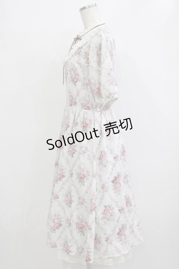 画像2: axes femme / アイビーローズ柄ワンピース M オフ H-26-01-13-022-AX-OP-NS-ZH (2)