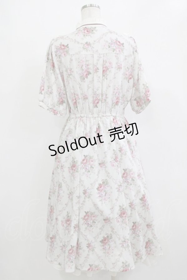 画像3: axes femme / アイビーローズ柄ワンピース M オフ H-26-01-13-022-AX-OP-NS-ZH (3)