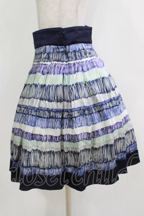 画像2: Jane Marple Dans Le Salon / ボーダーペイントスカート  ネイビー H-26-01-14-026-JM-SK-KB-ZH (2)