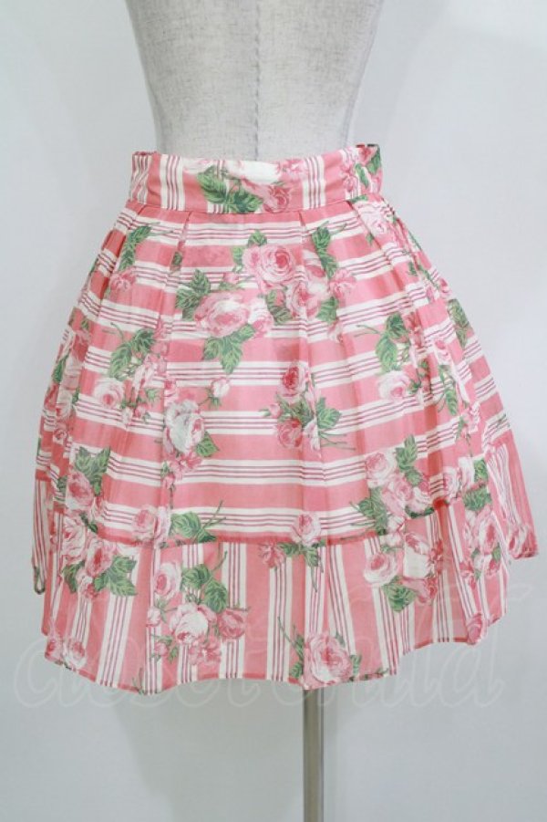 画像3: Jane Marple / ローズストライプのスカート M ピンク H-26-01-14-028-JM-SK-KB-ZH (3)