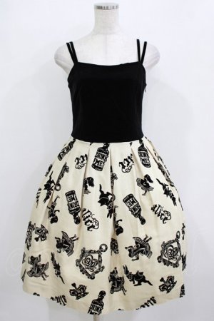 画像: Jane Marple / タイニーアリスフロッキージャンパースカート  アイボリー H-26-01-14-003-JM-SK-KB-ZH