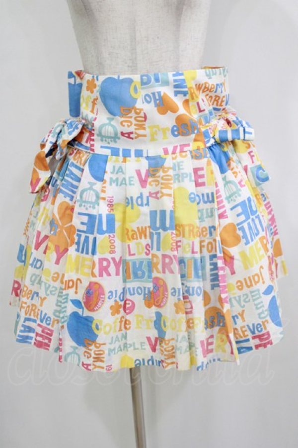 画像1: Jane Marple / ブリティッシュロゴサイドリボンスカート M ブルー×オレンジ H-26-01-14-034-JM-SK-KB-ZH (1)