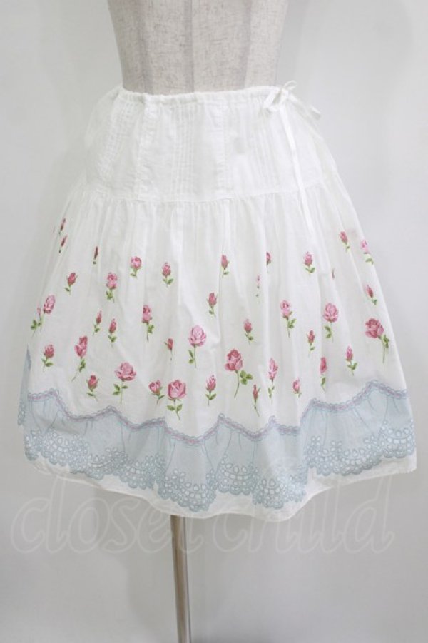 画像1: Emily Temple cute / バラ＆レーススカート  オフ白 H-26-01-14-036-ET-SK-KB-ZH (1)
