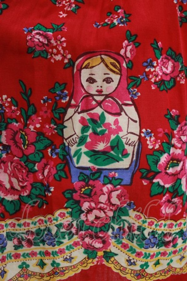 画像4: Jane Marple / マトリョーシカシャーリングスカート  赤 H-26-01-14-040-JM-SK-KB-ZH (4)