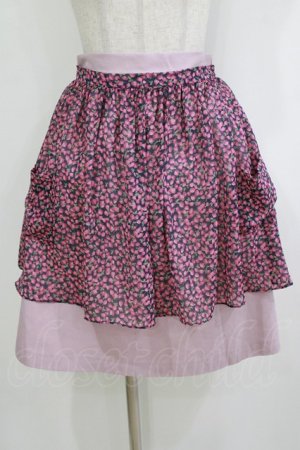 画像: MILK / ベリーズエプロンスカート  ネイビー×ピンク H-26-01-14-044-ML-SK-KB-ZH