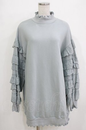 画像: Candy Stripper / FRILL SLEEVE SWEAT ONE-PIECE  ライトブルー H-26-01-14-045-PU-OP-KB-ZH