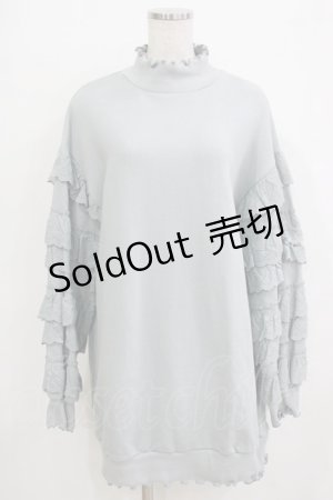 画像: Candy Stripper / FRILL SLEEVE SWEAT ONE-PIECE  ライトブルー H-26-01-14-045-PU-OP-KB-ZH