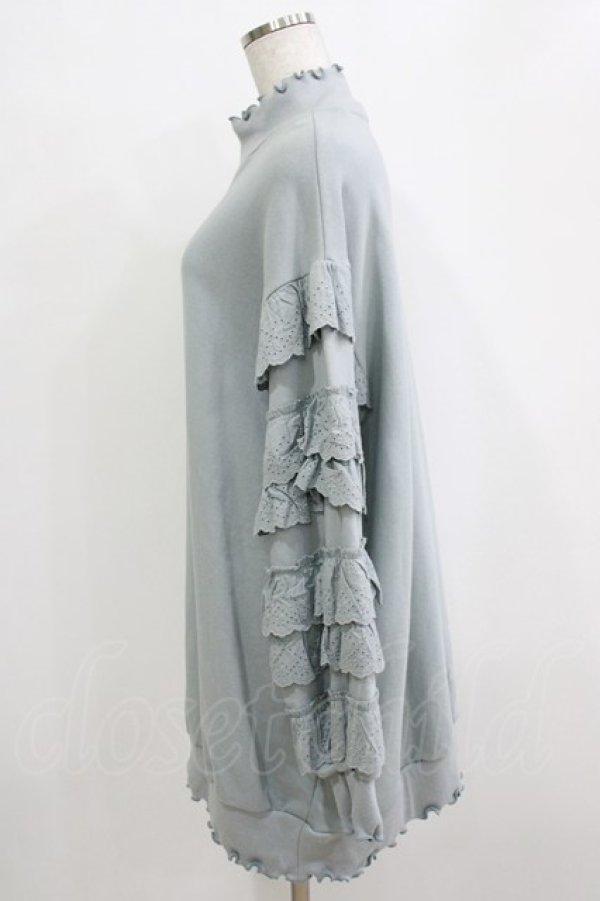 画像2: Candy Stripper / FRILL SLEEVE SWEAT ONE-PIECE  ライトブルー H-26-01-14-045-PU-OP-KB-ZH (2)