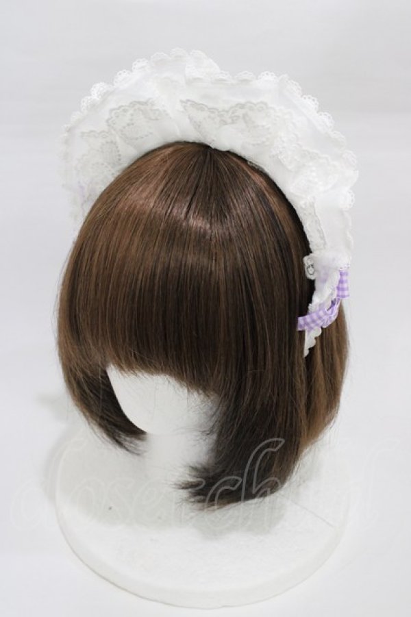 画像1: Angelic Pretty / FancyフリルCafeカチューシャ  オフ/ラベンダー H-26-01-14-1004-AP-AC-NS-ZH (1)