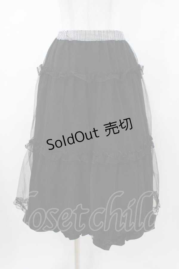 画像3: m petit by misako / NINA'S RVパニエスカート 4L ブラック/ブラックギンガムリバーシブル H-26-01-14-1037-LO-SK-NS-ZH (3)