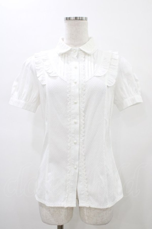 画像1: Blue rouge / フリルブラウス Free ホワイト H-26-01-14-1044-CA-TO-NS-ZH (1)