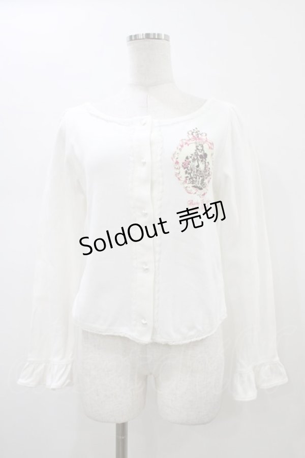 画像1: BABY,THE STARS SHINE BRIGHT / 「にゃんともかわいい」 アリスと黒猫 プリントカーディガン Free オフ白 H-26-01-14-1046-BA-TO-NS-ZH (1)